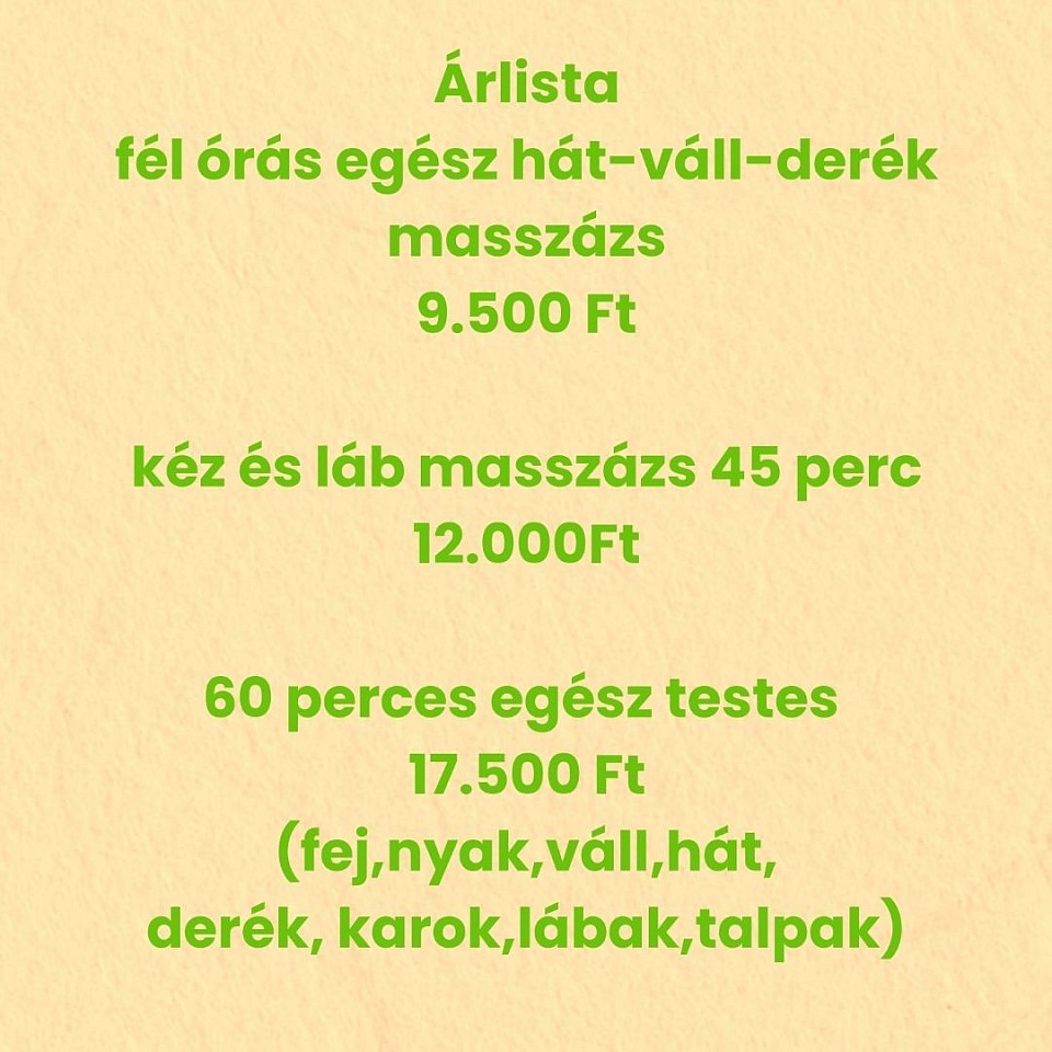 Szantálfamasszázs árak